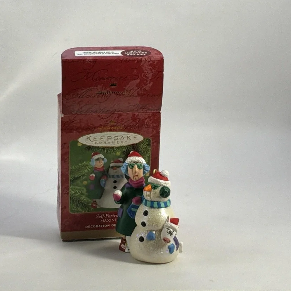 Vintage 2000 Hallmark Keepsake Ornament Self-Portrait Maxine Snowman w/Box